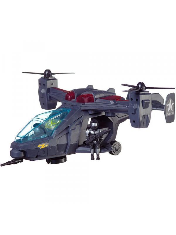 Вертолет Abtoys Боевая Сила военный Ястребиный глаз, эл/мех, световые и звуковые эффекты
