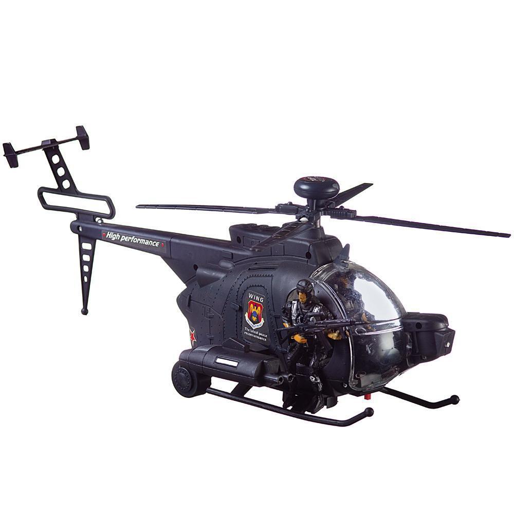 Вертолет Abtoys Боевая Сила военный (серый) , эл/мех, световые и звуковые эффекты, в коробке
