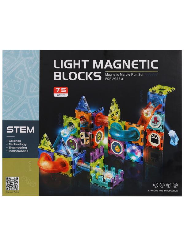 Конструктор магнитный «Light Magnetic Blocks» со светом 2301 / 75 деталей