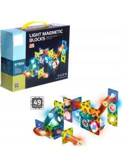 Конструктор магнитный Dige «Light Magnetic Blocks» со светом 2300 / 49 деталей