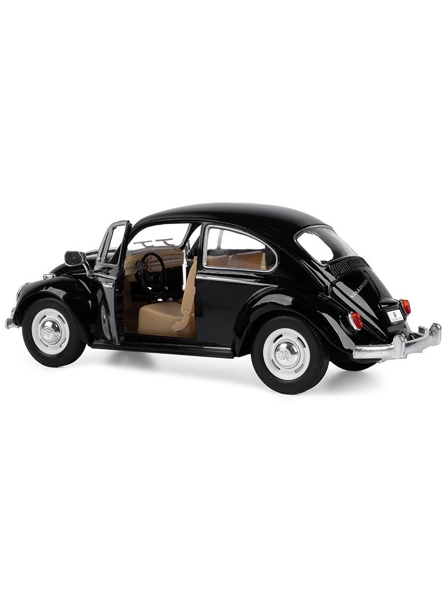 Металлическая машинка Kinsmart 1:24 «1967 Volkswagen Classical Beetle» KT7002D инерционная / Черный