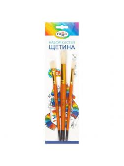 Кисти Гамма Классические набор 3шт., щетина, круглые 7,12, плоская 12