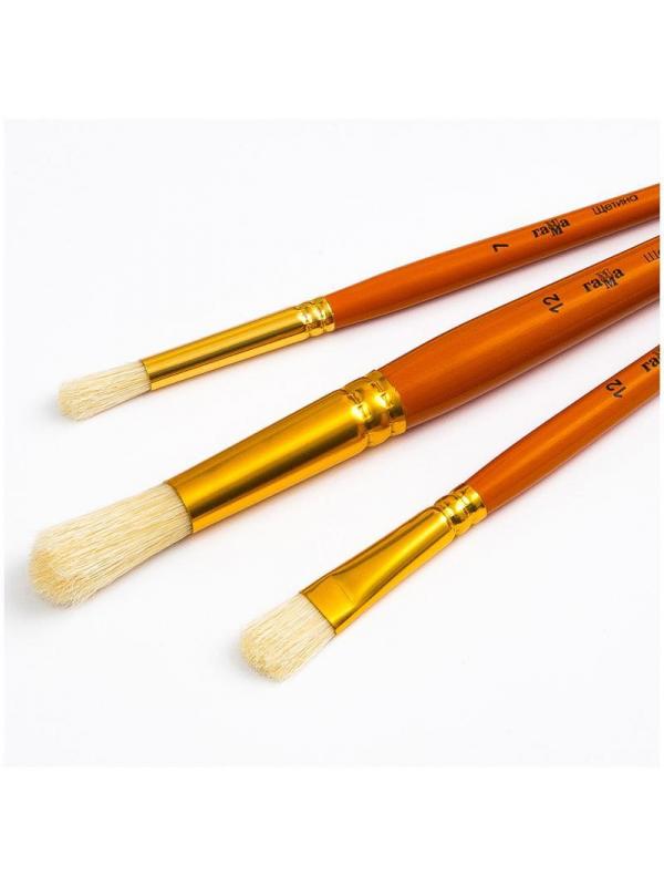 Кисти Гамма Классические набор 3шт., щетина, круглые 7,12, плоская 12