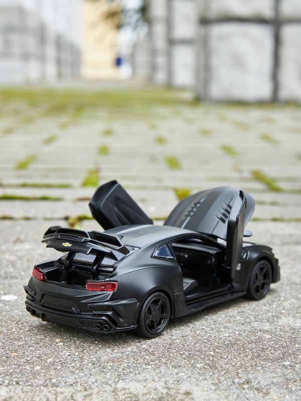 Металлическая машинка Mini Auto 1:32 «Chevrolet Camaro ZL1 2017» 16 см., 3220B инерционная, свет, звук / Черный