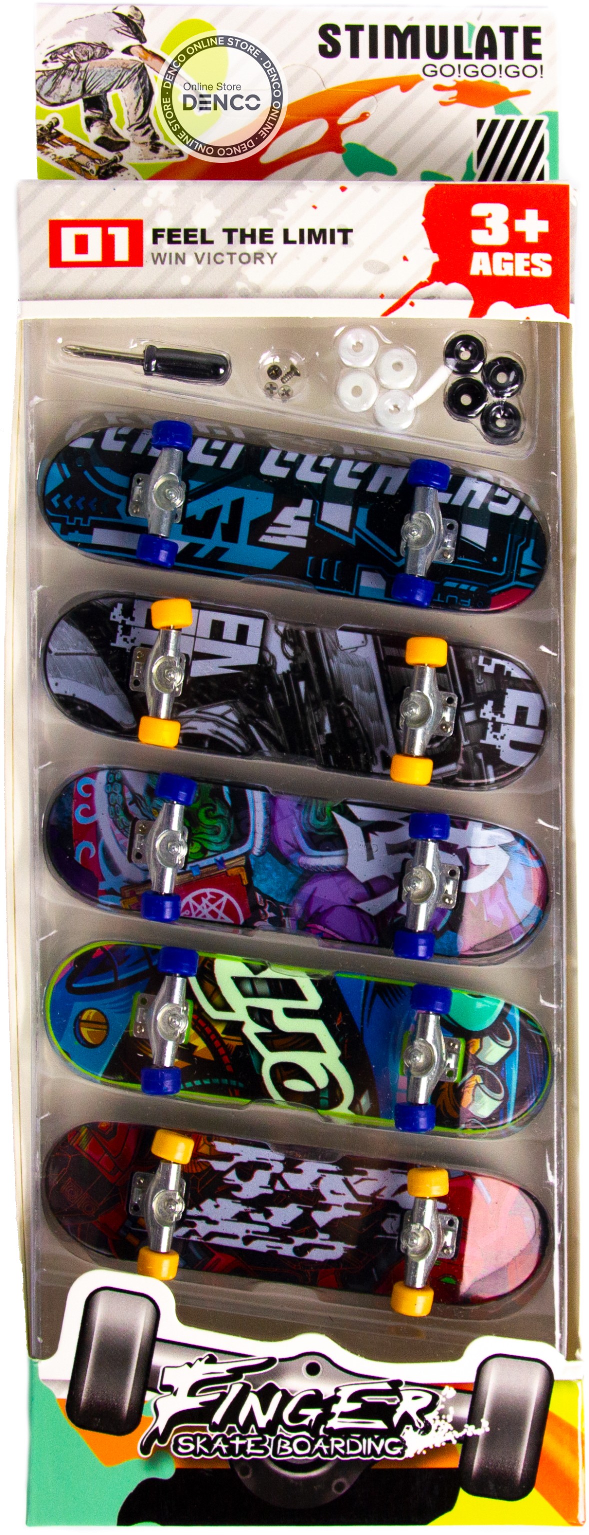 Набор скейтов для пальцев (Фингерборды) с отверткой BB502D / 5 шт.