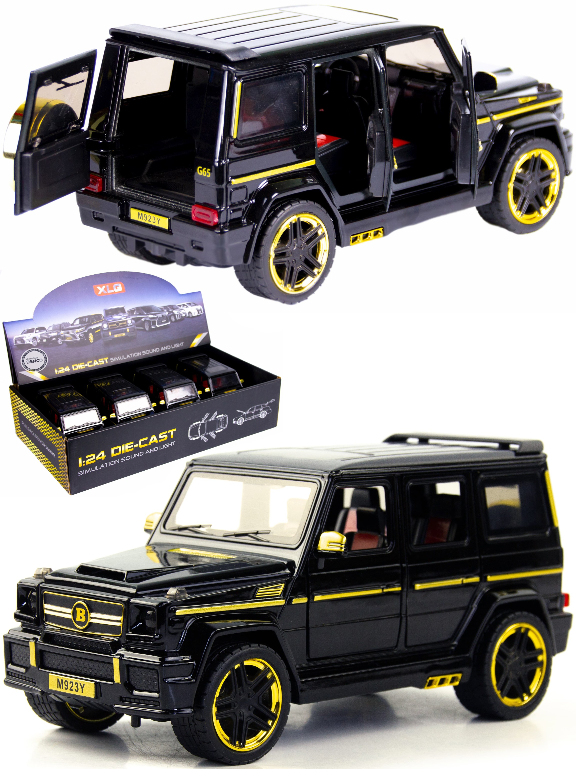 Машинка металлическая XLG 1:24 «Mercedes-Benz G-class Brabus» M923Y 20 см.  инерционная, свет, звук