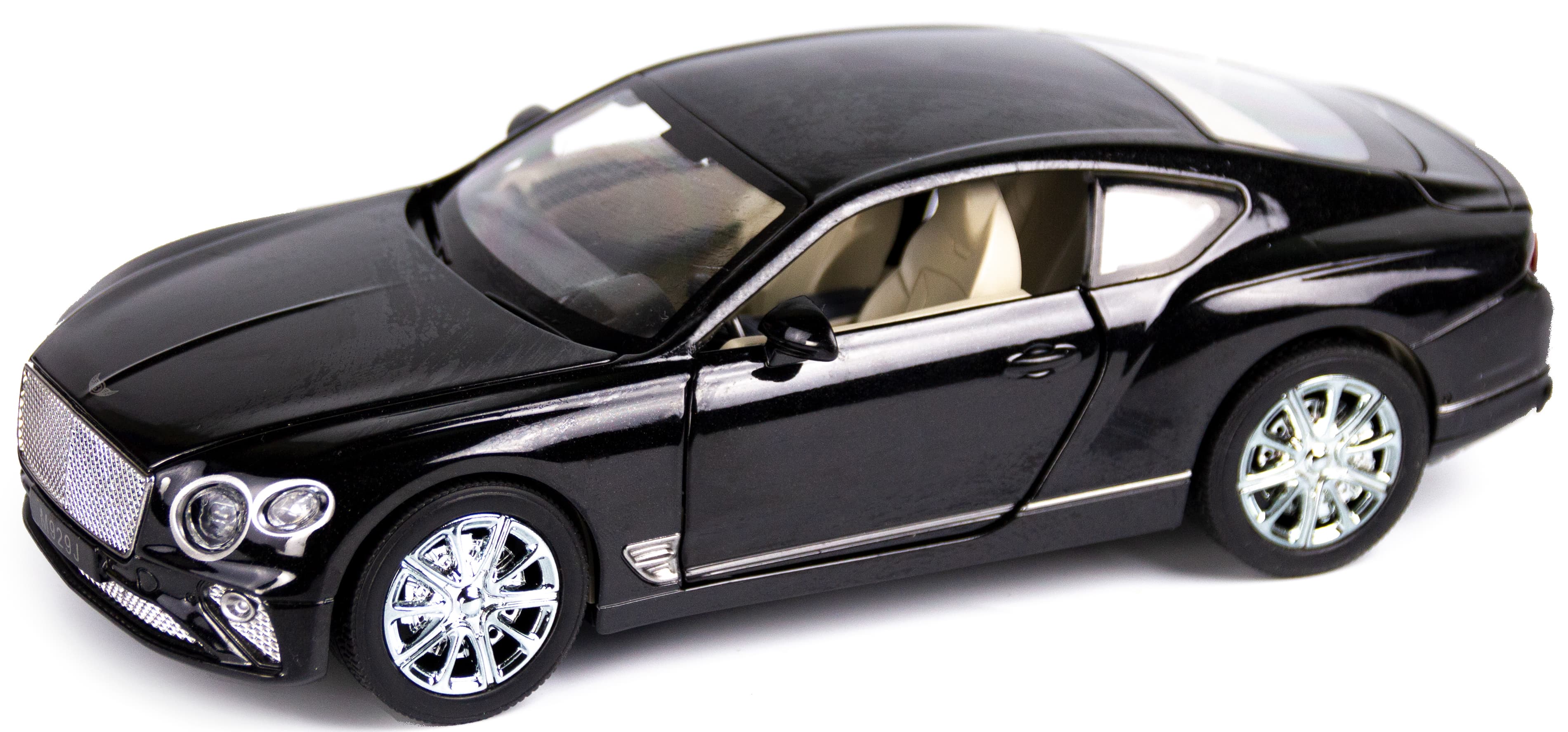 Машинка металлическая XLG 1:24 «Bentley Continental GT» M929J 20 см. инерционная, свет, звук / Черный