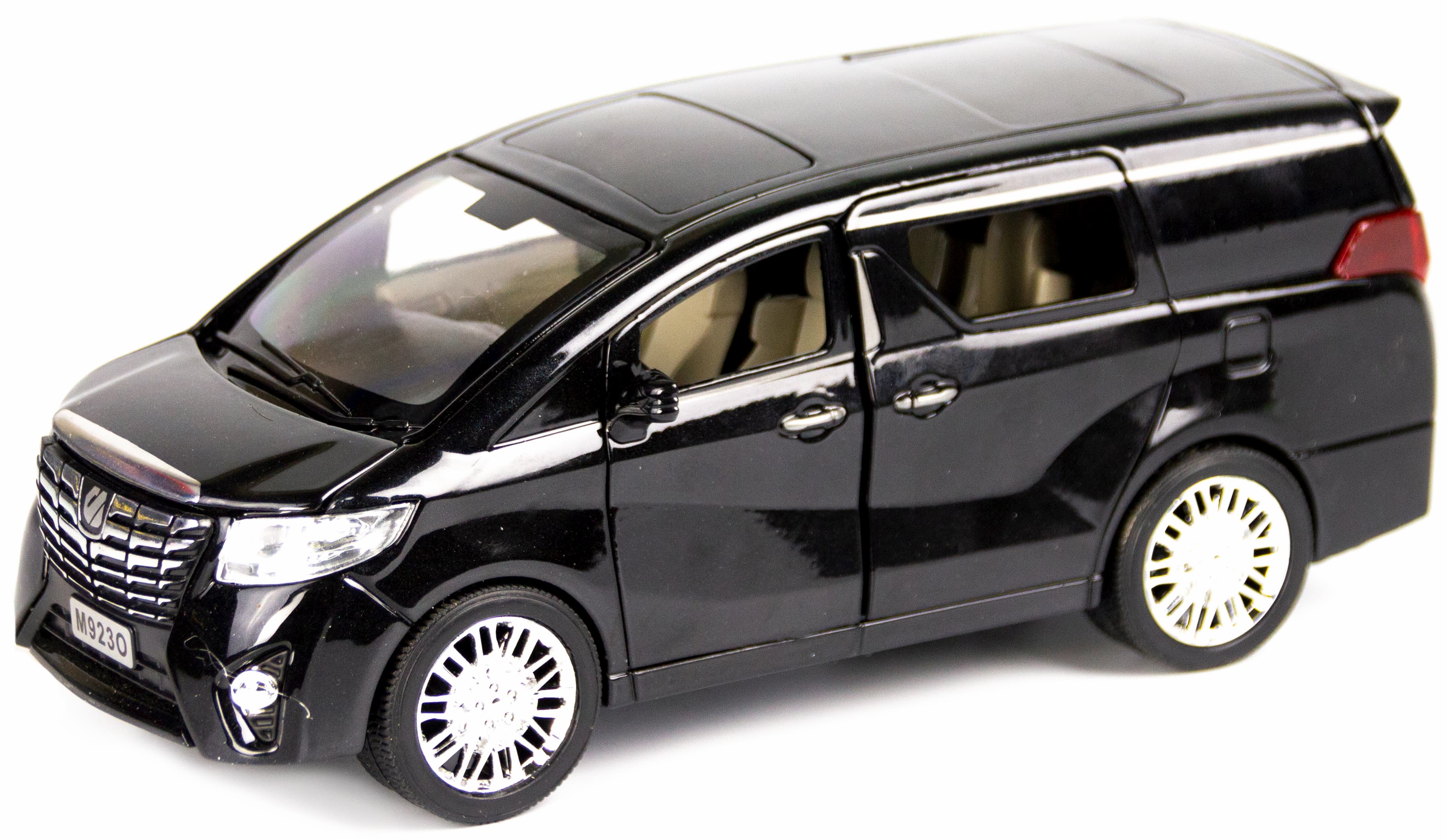 Металлическая машинка XLG 1:24 «Toyota Alphard» 20 см. M923O инерционная, свет, звук / Черный