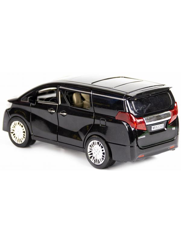 Металлическая машинка XLG 1:24 «Toyota Alphard» 20 см. M923O инерционная, свет, звук / Черный