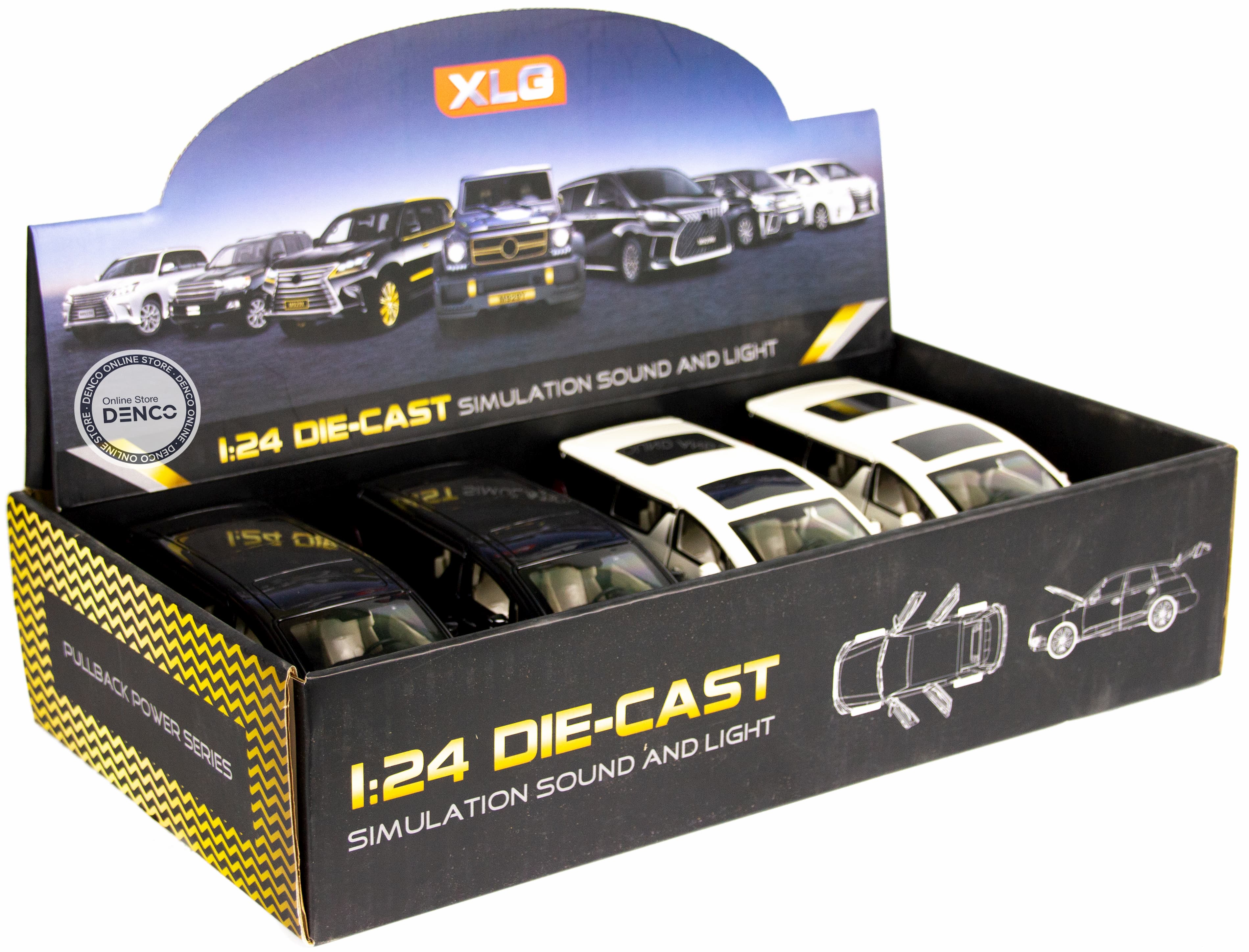 Металлическая машинка XLG 1:24 «Toyota Alphard» 20 см. M923O инерционная, свет, звук / Белый