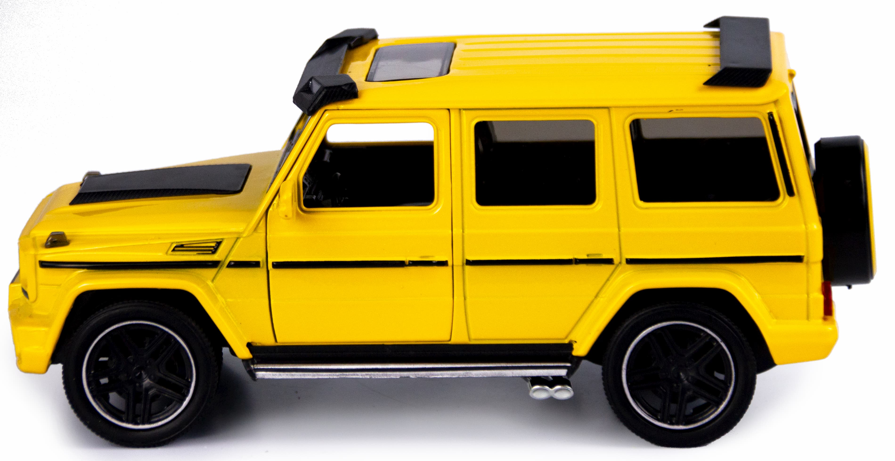 Машинка металлическая XLG 1:24 «Mercedes-Benz G-class Brabus» M923Z-1 19 см. инерционная, свет, звук в коробке / Желтый