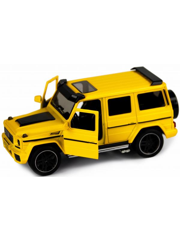 Машинка металлическая XLG 1:24 «Mercedes-Benz G-class Brabus» M923Z-1 19 см. инерционная, свет, звук в коробке / Желтый