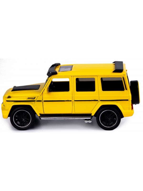 Машинка металлическая XLG 1:24 «Mercedes-Benz G-class Brabus» M923Z-1 19 см. инерционная, свет, звук в коробке / Желтый