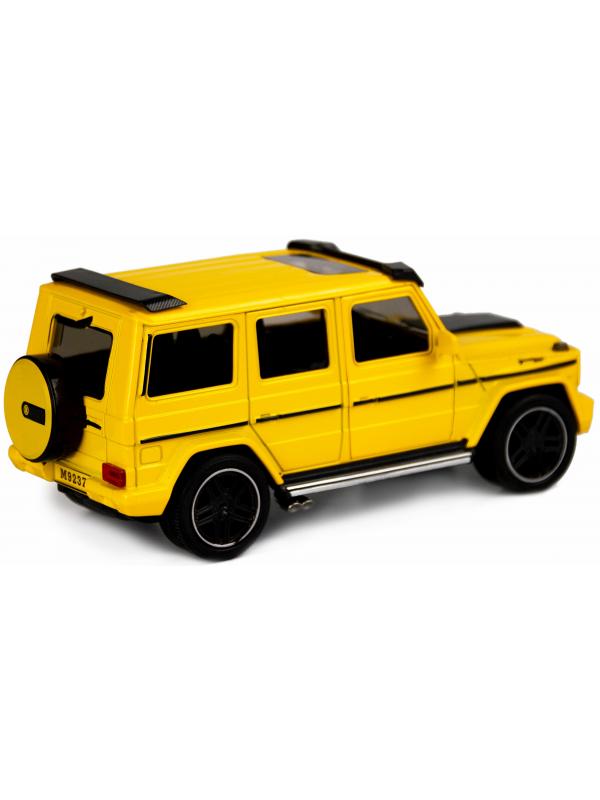 Машинка металлическая XLG 1:24 «Mercedes-Benz G-class Brabus» M923Z-1 19 см. инерционная, свет, звук в коробке / Желтый