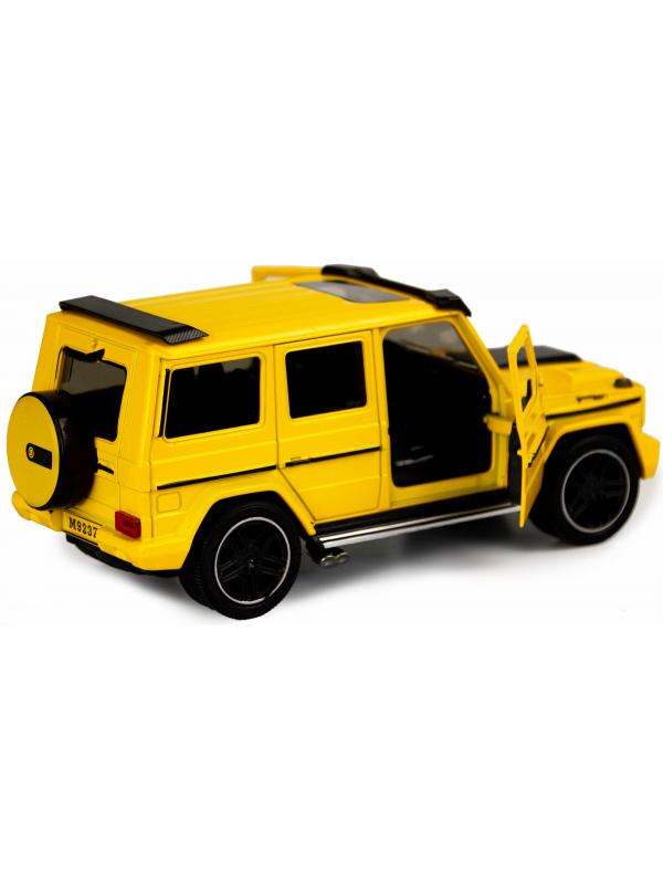 Машинка металлическая XLG 1:24 «Mercedes-Benz G-class Brabus» M923Z-1 19 см. инерционная, свет, звук в коробке / Желтый