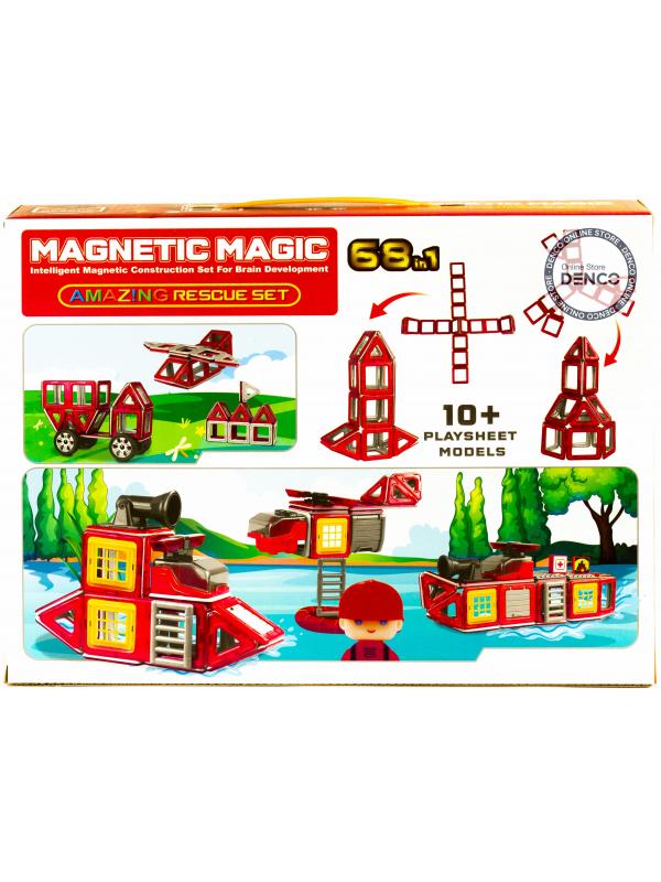 Конструктор магнитный Magical Magnet «Удивительная Пожарная» LQ659 / 68 деталей