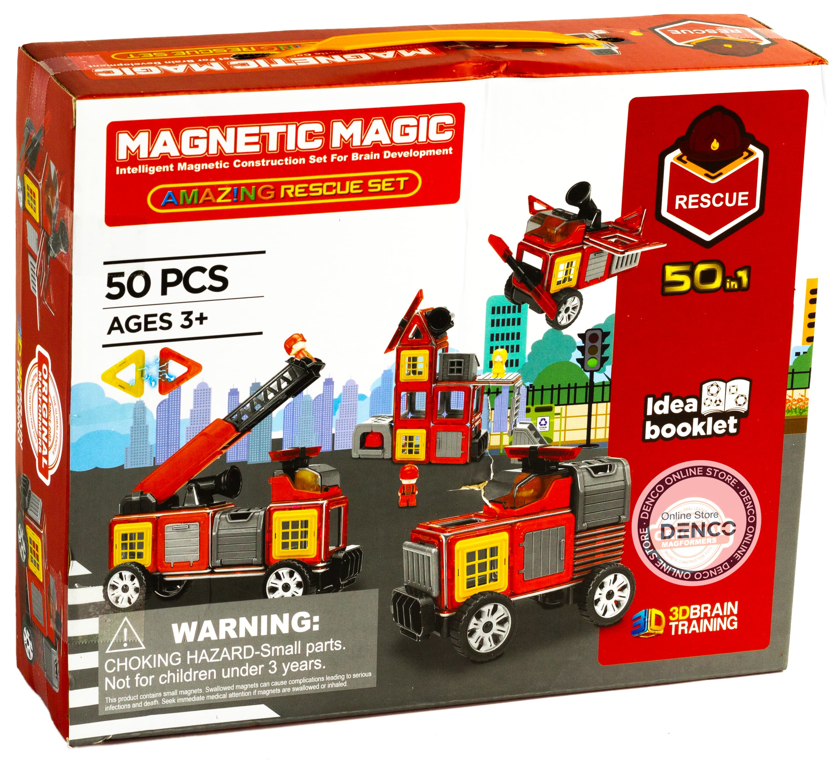 Конструктор магнитный Magical Magnet «Удивительная Пожарная» LQ658 / 50 деталей