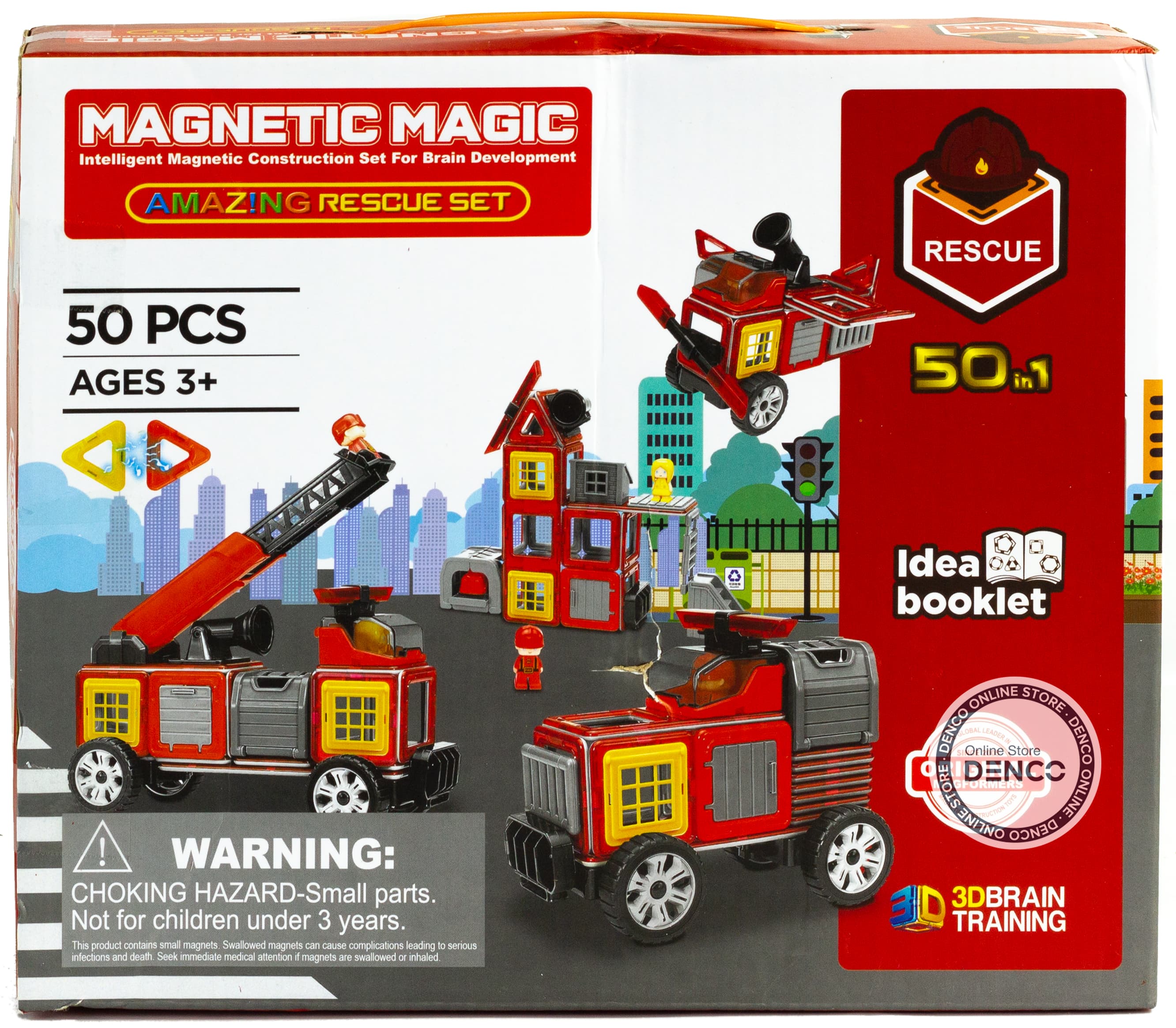 Конструктор магнитный Magical Magnet «Удивительная Пожарная» LQ658 / 50 деталей