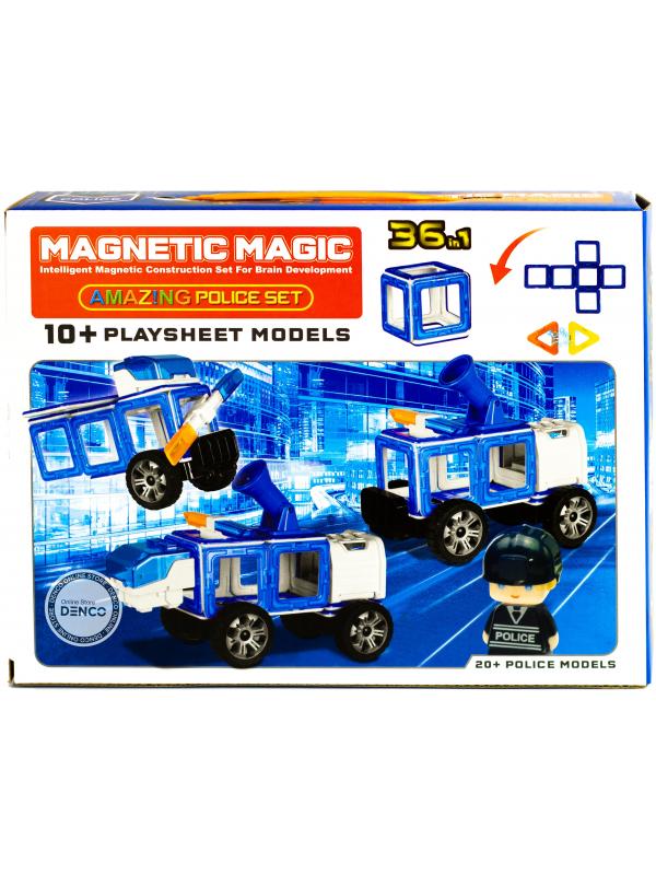 Конструктор магнитный Magical Magnet «Удивительная Полиция» LQ662 / 36 деталей