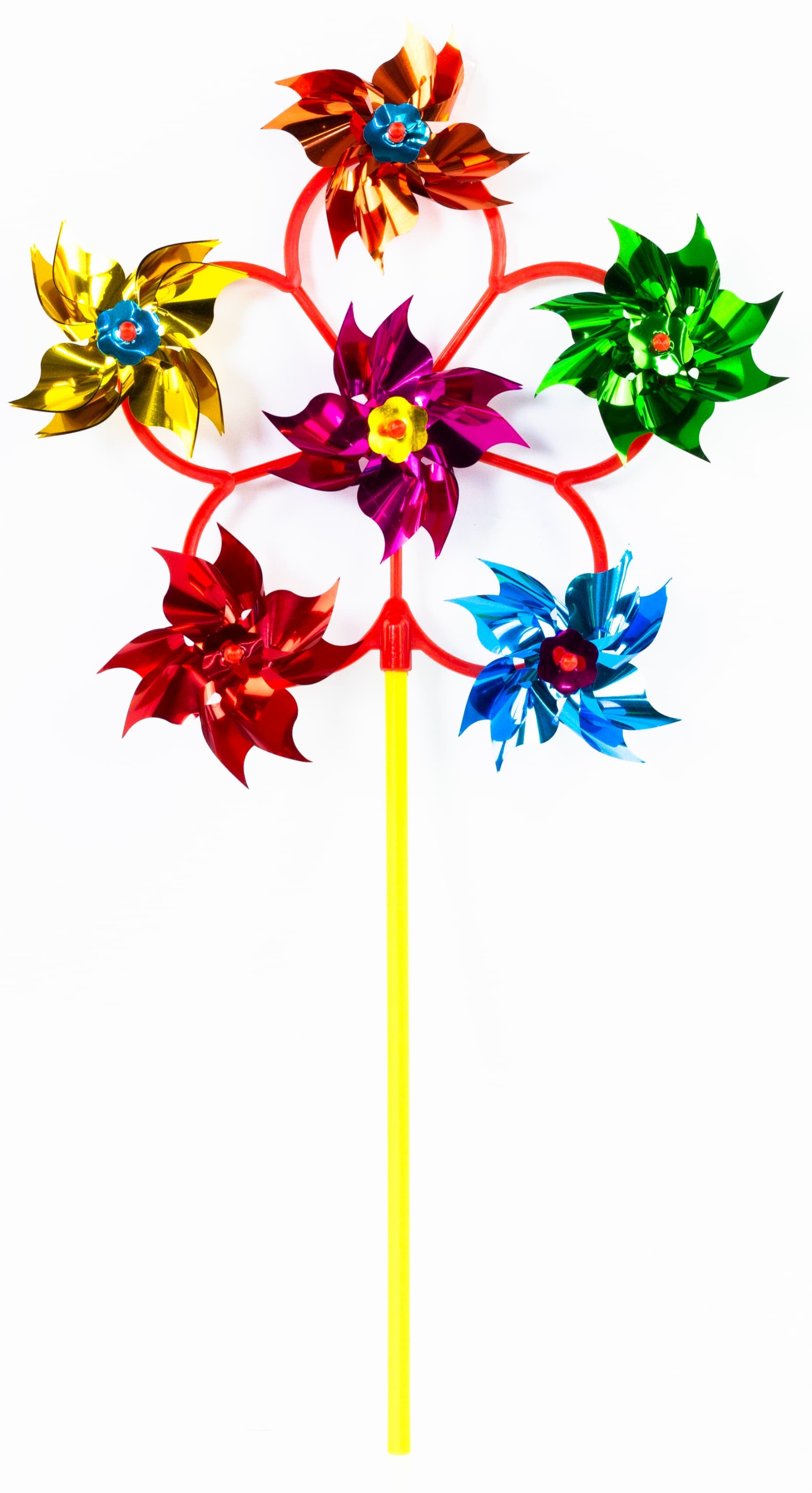 Детский ветрячок ветерок-шестерка «Цветок» на палочке 07818 / 2 шт.