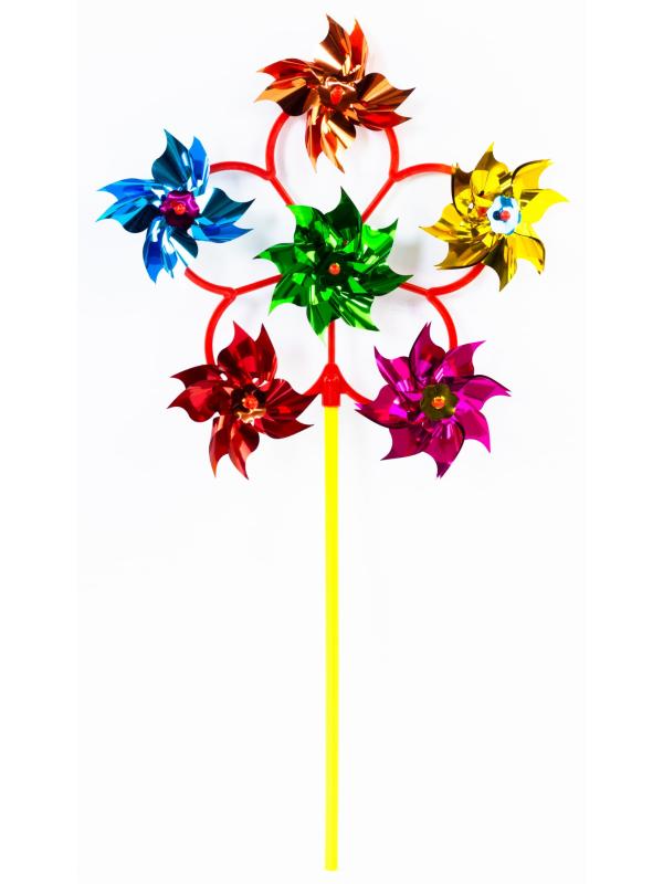 Детский ветрячок ветерок-шестерка «Цветок» на палочке 07818 / 2 шт.