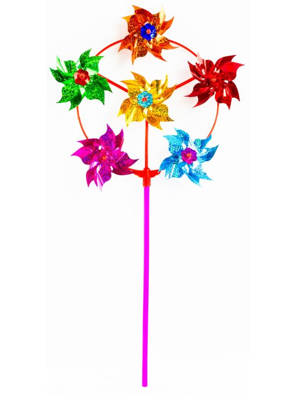 Детский ветрячок ветерок-шестерка «Цветок» на палочке F00097 / 2шт.