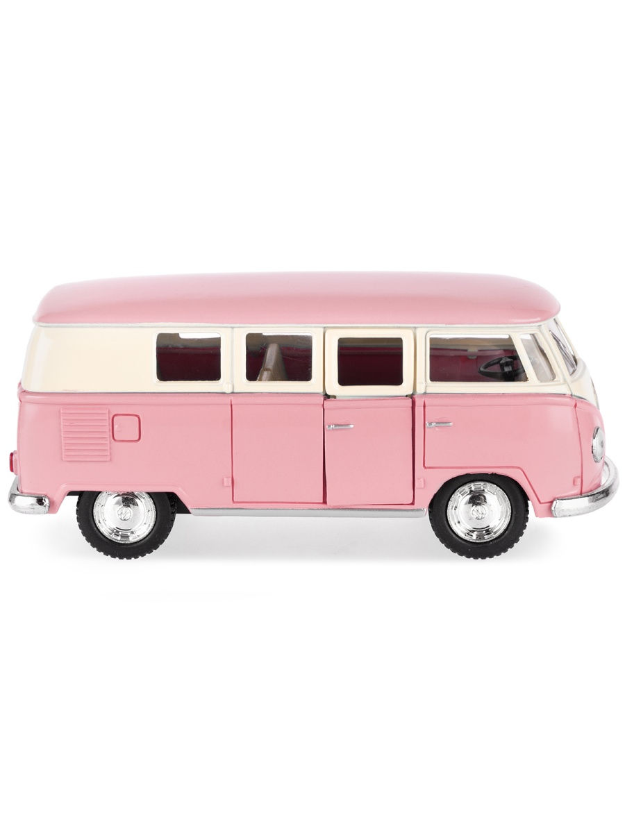 Металлическая машинка Kinsmart 1:32 «1962 Volkswagen Classical Bus (Пастельные цвета)» KT5060DY инерционная / Розовый