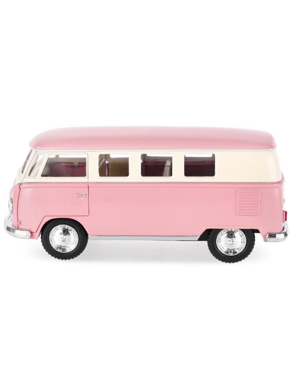 Металлическая машинка Kinsmart 1:32 «1962 Volkswagen Classical Bus (Пастельные цвета)» KT5060DY инерционная / Розовый
