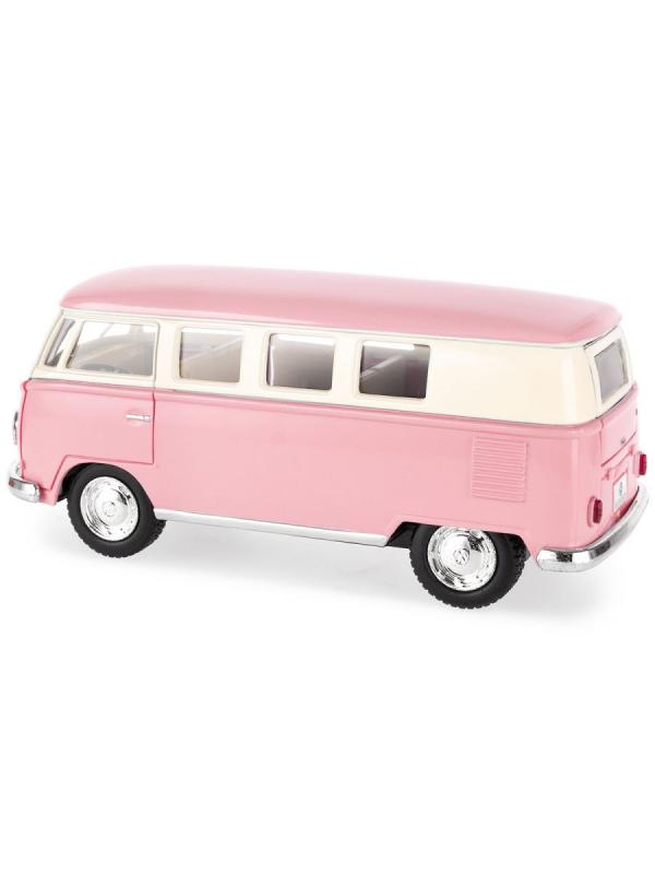 Металлическая машинка Kinsmart 1:32 «1962 Volkswagen Classical Bus (Пастельные цвета)» KT5060DY инерционная / Розовый