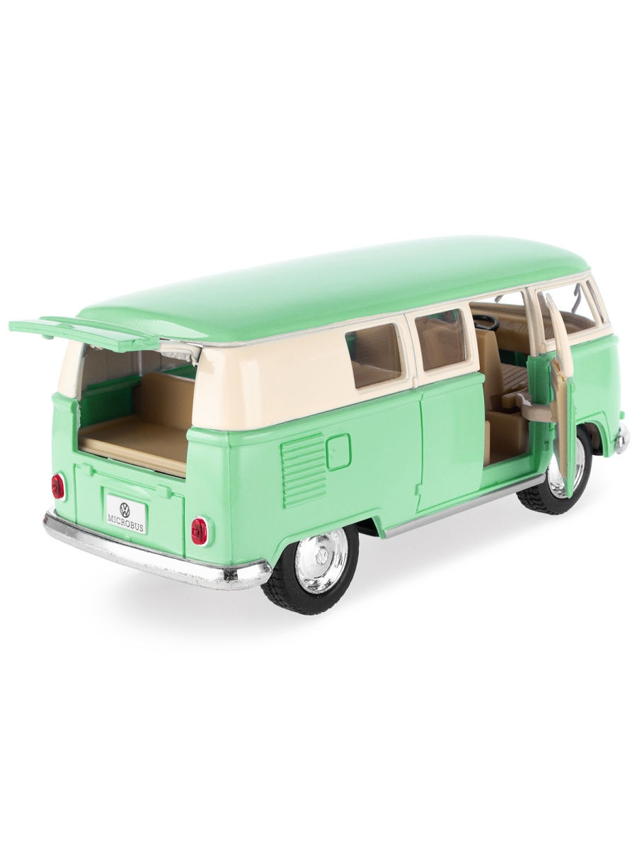 Металлическая машинка Kinsmart 1:32 «1962 Volkswagen Classical Bus (Пастельные цвета)» KT5060DY инерционная / Зеленый