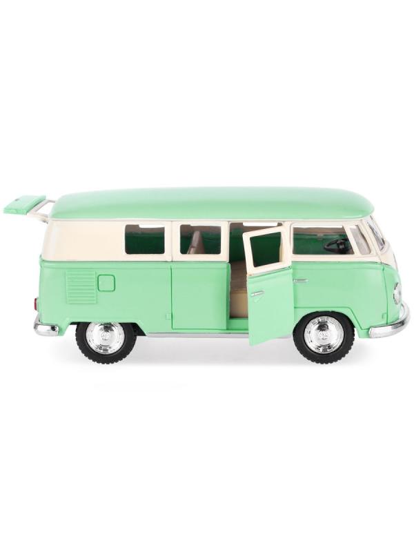 Металлическая машинка Kinsmart 1:32 «1962 Volkswagen Classical Bus (Пастельные цвета)» KT5060DY инерционная / Зеленый