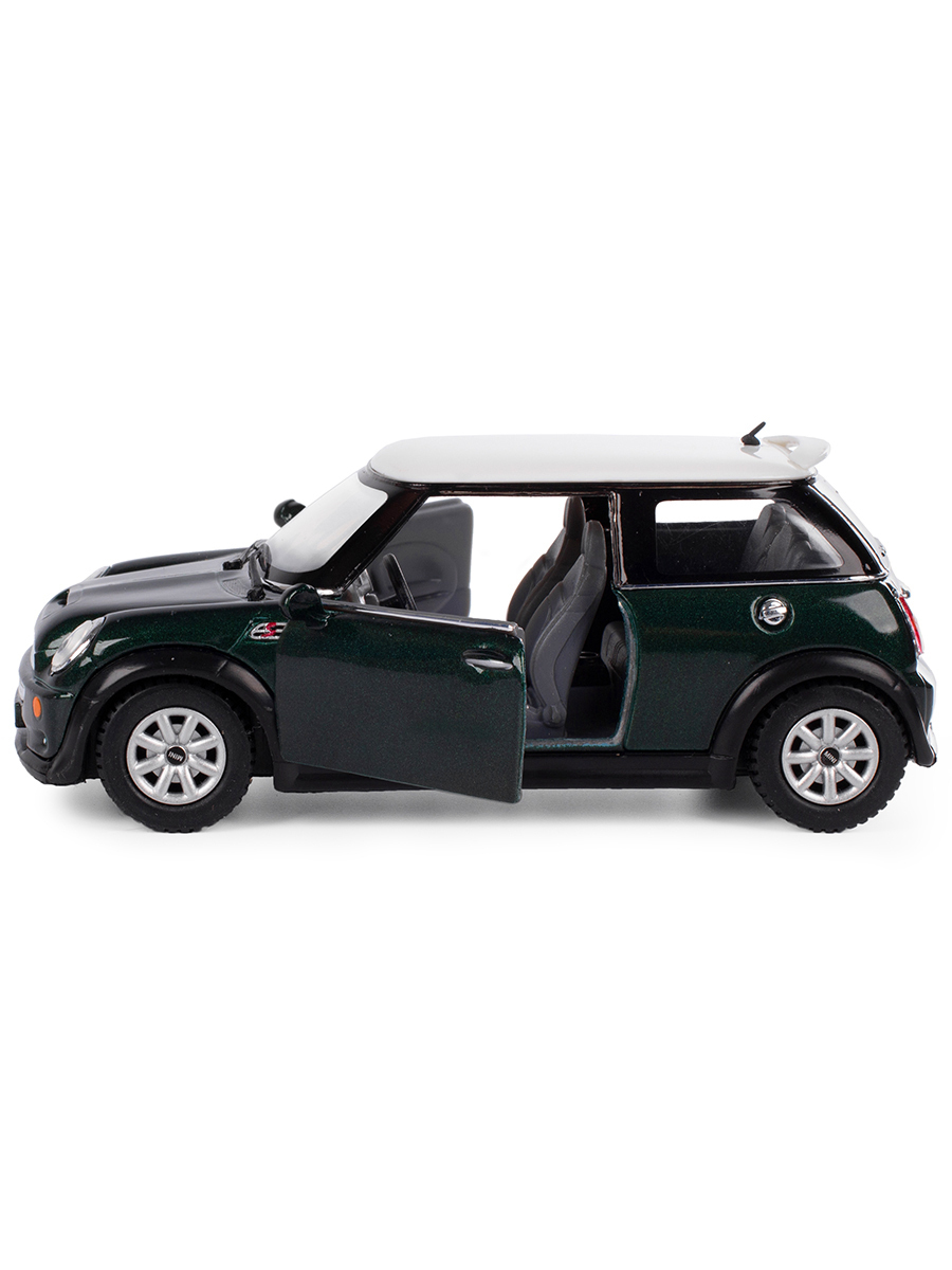 Металлическая машинка Kinsmart 1:28 «Mini Cooper S» KT5059D инерционная / Темно-зеленый