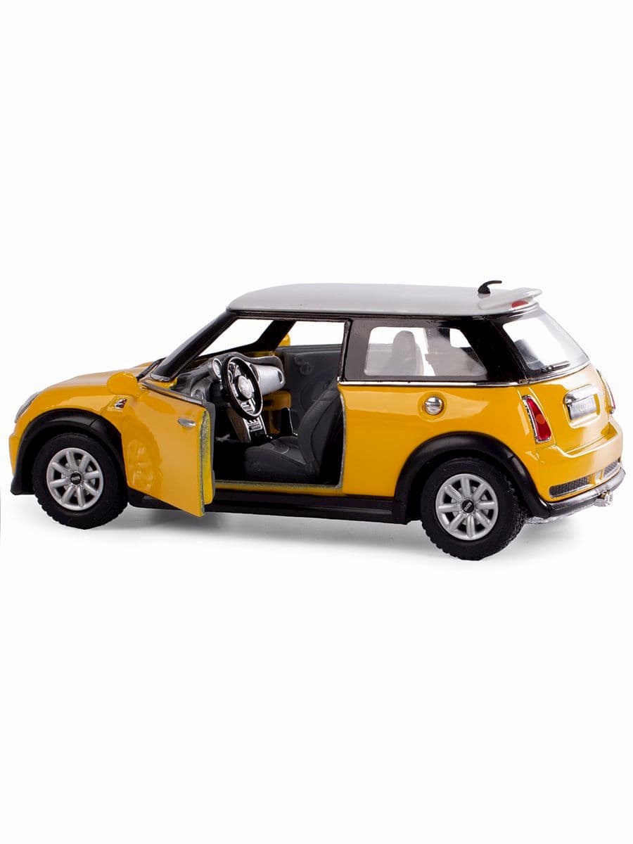 Металлическая машинка Kinsmart 1:28 «Mini Cooper S» KT5059D инерционная / Желтый