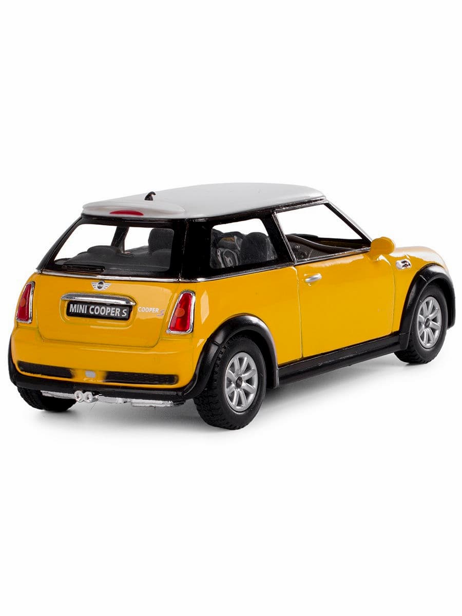 Металлическая машинка Kinsmart 1:28 «Mini Cooper S» KT5059D инерционная / Желтый