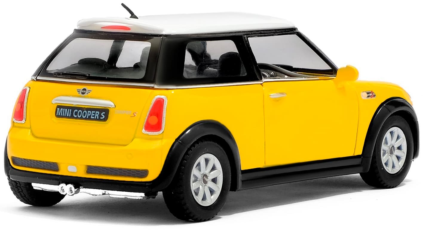 Металлическая машинка Kinsmart 1:28 «Mini Cooper S» KT5059D инерционная / Желтый