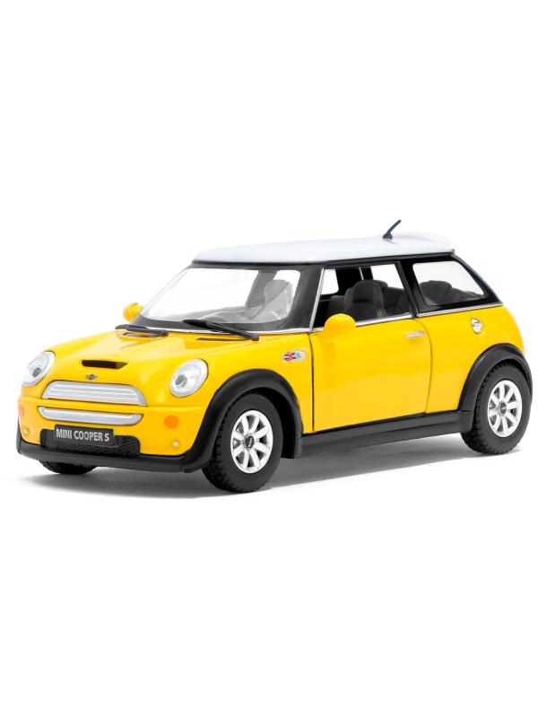 Металлическая машинка Kinsmart 1:28 «Mini Cooper S» KT5059D инерционная / Желтый