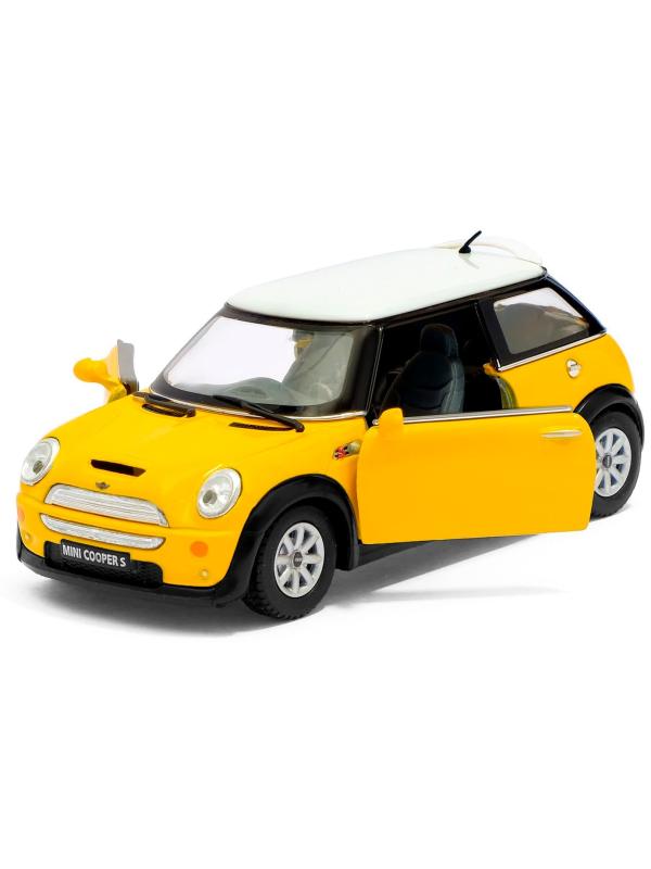Металлическая машинка Kinsmart 1:28 «Mini Cooper S» KT5059D инерционная / Желтый