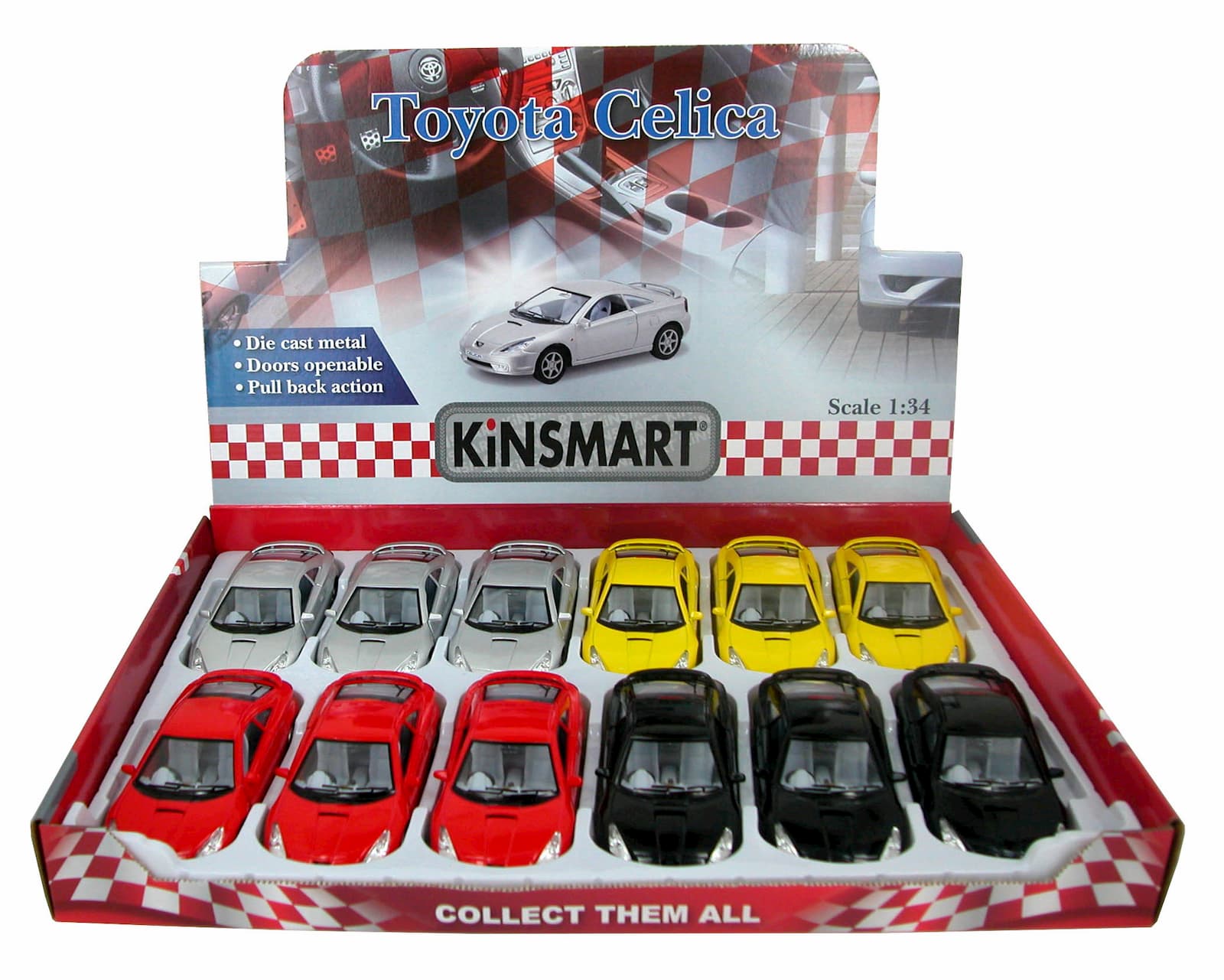 Металлическая машинка Kinsmart 1:34 «Toyota Celica» KT5038D, инерционная / Красный