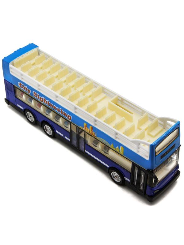 Металлическая машинка 1:66 «Автобус экскурсионный» А8150 инерционная, свет, звук / Микс