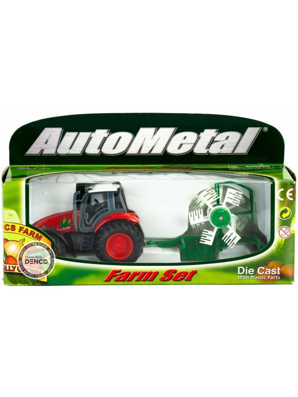 Металлическая машинка Auto Metal «Трактор c прицепом» PT406 / Микс