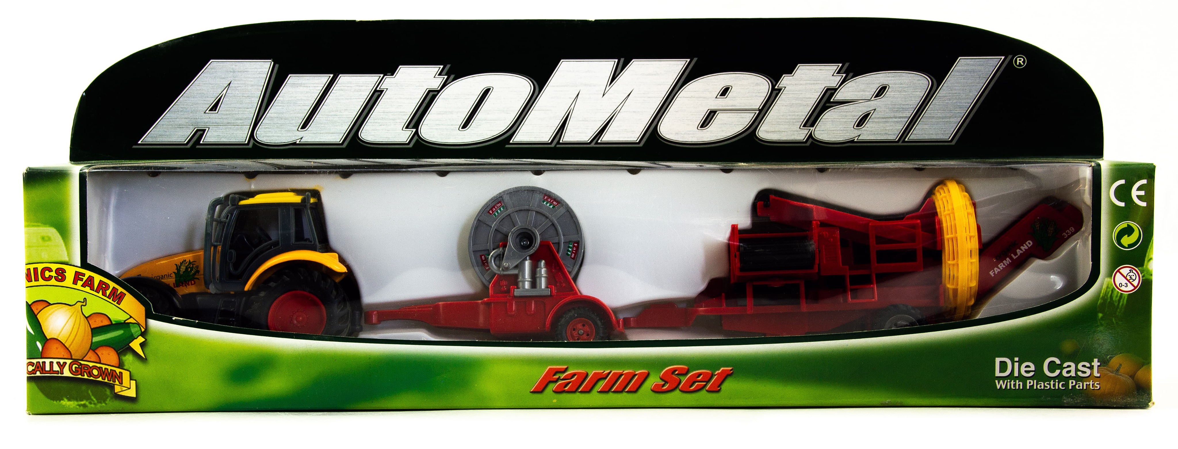 Металлическая машинка Pioneer Toys «Трактор и 2 прицепа» PT-408  AutoMetal / Микс