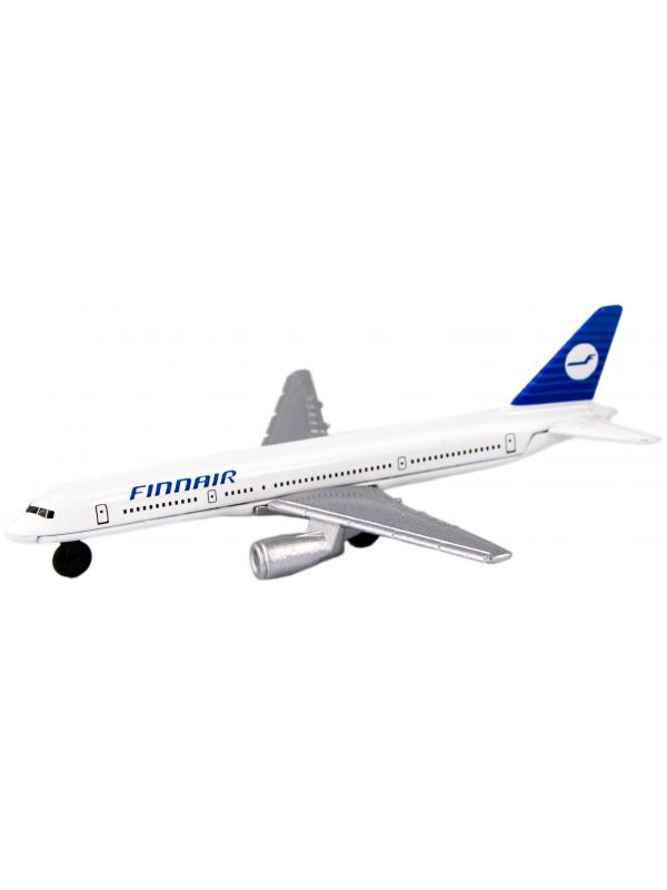 Металлическая модель самолета Jet Liner «Boeing / Airbus Finnair» 13 см. 8511312B  / Бело-синий