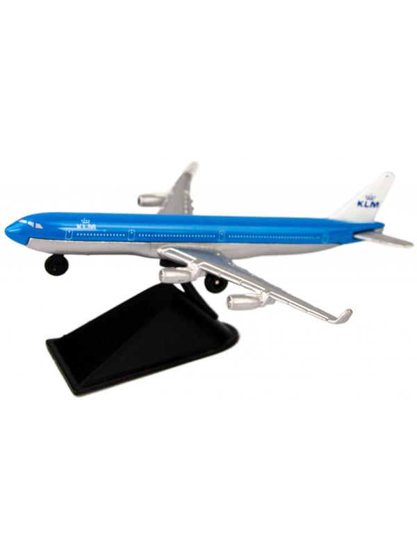 Металлическая модель самолета Jet Liner «Boeing / Airbus KLM» 13 см. 8511312B  / Сине-белый