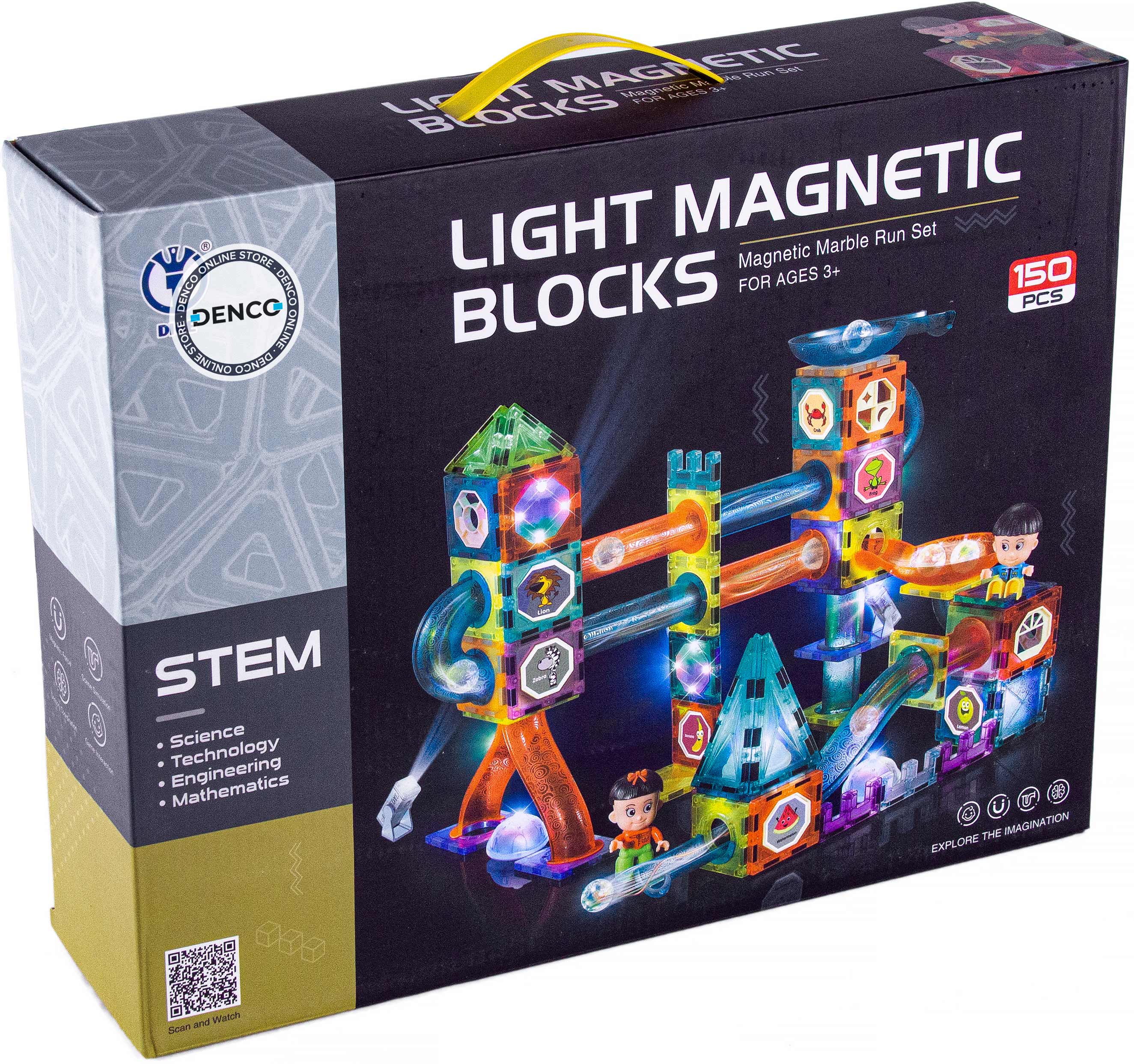 Конструктор магнитный со светом Magical Magnet «Светящийся Аттракцион» 2303 / 150 деталей