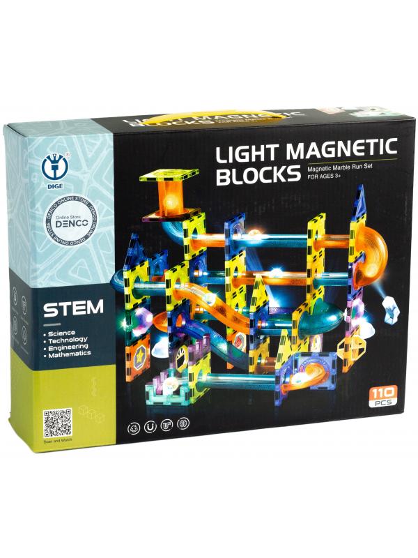 Конструктор магнитный со светом Magical Magnet «Светящийся Аттракцион» 2302 / 110 деталей