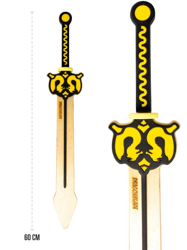 Детский деревянный меч «DRAGONBLADE» 60 см. / Желтый