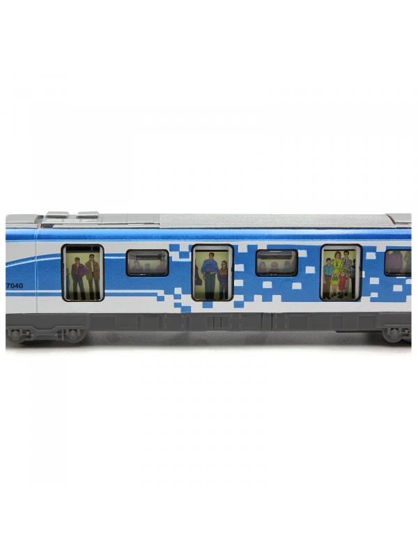 Металлические вагоны Метро 1:43 Sonic City Subway 7040, 18 см. (открываются двери, звук, свет) / Микс