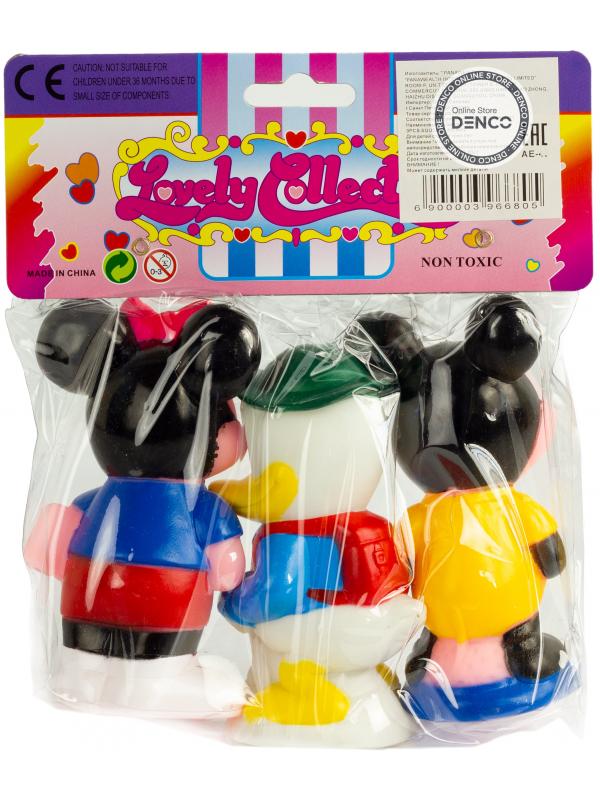 Резиновые игрушки-пищалки для ванны «Микки-Маус и компания», 966-8C / 3 шт.