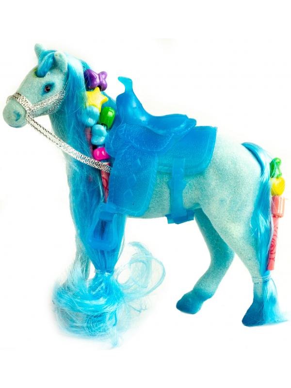 Детская кукольная игрушечная фигурка «Лошадка Принцессы» 3309 для девочек, 10 см. / Голубая