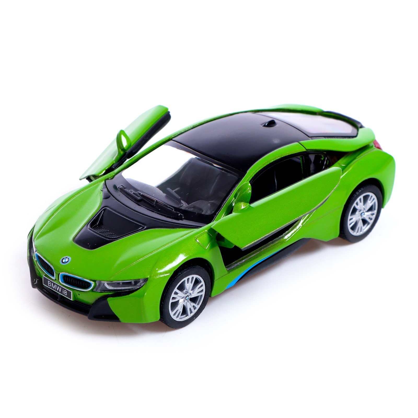 Металлическая машинка Kinsmart 1:36 «BMW i8» KT5379DA инерционная / Зеленый